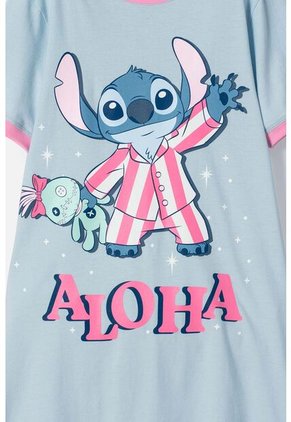 Pijama De Stitch Azul Tipo Batola Para Niña 4