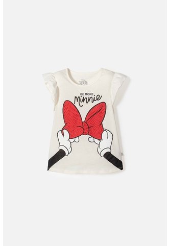 Camiseta De Minnie Mouse Manga Corta Multicolor Para Niña 4 Disney