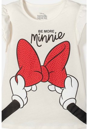Camiseta De Minnie Mouse Manga Corta Multicolor Para Niña 4