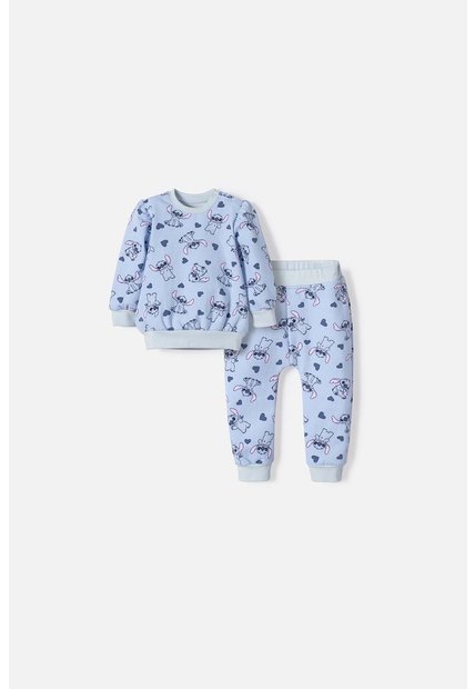 Conjunto De Stitch Pantalón Largo Azul Cielo Para Bebé Niña 3-6
