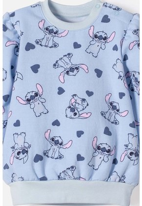 Conjunto De Stitch Pantalón Largo Azul Cielo Para Bebé Niña 3-6
