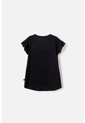 Camiseta De Minnie Mouse Manga Corta Negra Para Niña 12