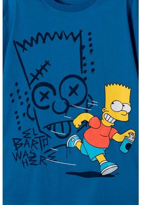 Camiseta De Los Simpson Manga Corta Azul Para Niño 12