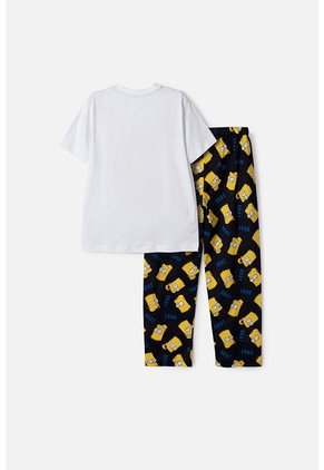 Pijama  De Los Simpson Con Pantalón Largo Blanco, Azul Y Amarillo Para Niño 14
