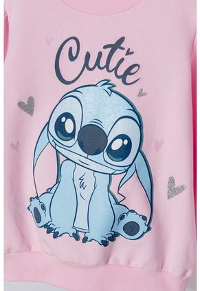 Buzo De Stitch Rosado Claro Cerrado Para Niña 2T A 5T 4T