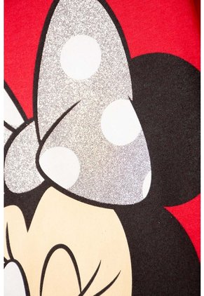 Camiseta De Minnie Mouse Manga Corta Rojo Para Niña 4