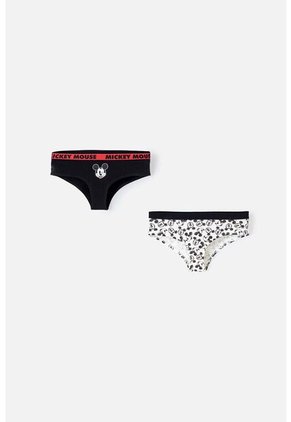 Pack X2 Panties De Minnie Mouse Negro Y Marfil Para Mujer XL