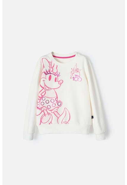 Buzo De Minnie Mouse Cerrado Marfil Para Niña 10