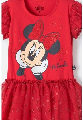 Vestido De Minnie Mouse Con Tull Rojo Para Niña 10