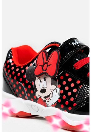 Tenis De Minnie Mouse Con Luces Rojo/negro Para Niña 28