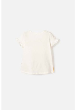 Camiseta De Minnie Mouse Manga Corta Marfil Para Niña 2T A 5T 4T