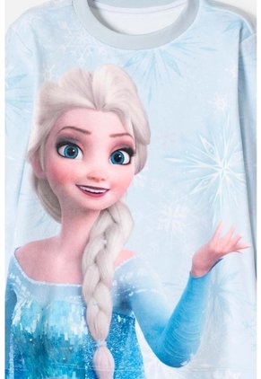 Pijama De Frozen Pantalón Largo Azul Para Niña 2T A 6T 5T