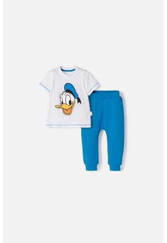 Conjunto De Pato Donald Con Pantalón Largo Blanco Y Azul Para Bebé Niño 3-6 Disney