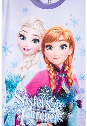 Pijama De Frozen Manga Corta Lavanda Para Niña 4