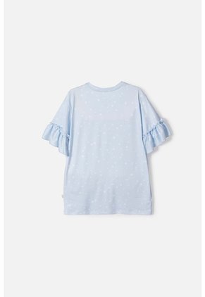 Camiseta De Frozen Manga Corta Azul Cielo Para Niña 8