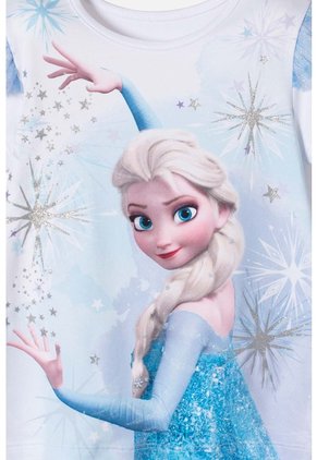 Camiseta De Frozen Manga Corta Blanco Para Niña 2T A 6T 3T