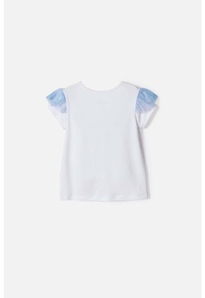Camiseta De Frozen Manga Corta Blanco Para Niña 2T A 6T 3T