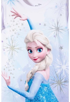 Camiseta De Frozen Manga Corta Blanco Para Niña 8