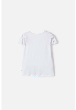 Camiseta De Frozen Manga Corta Blanco Para Niña 8