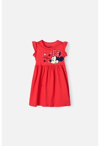 Vestido De Minnie Mouse Con Bolero En Manga Rojo Para Niña 2T A 5T 3T Disney