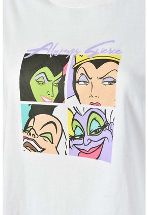 Camiseta Villanas Disney Marfil Boxy Fit Para Mujer L