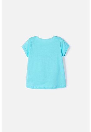 Camiseta De Frozen Manga Corta Azul Para Niña 2T A 5T 4T
