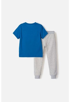 Conjunto De Mickey Mouse Azul Y Gris De Pantalón Largo Para Niño 2T A 5T 3T