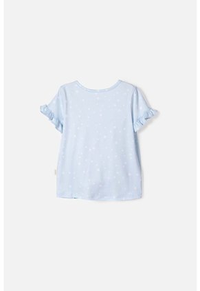 Camiseta De Frozen Manga Corta Azul Cielo Para Niña 2T A 6T 2T