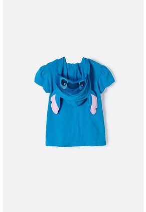 Camiseta De Stitch Con Capucha Azul Para Niña 2T A 5T 2T