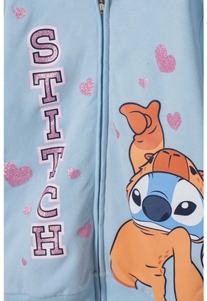 Buzo De Stitch Y Capybara Con Capucha Azul Para Niña 10