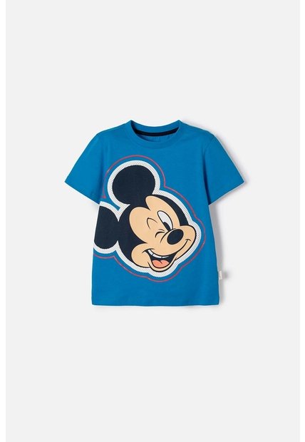 Camiseta De Mickey Mouse Manga Corta Azul Para Niño 2T A 6T 4T
