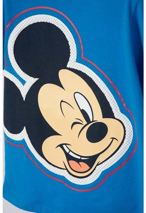 Camiseta De Mickey Mouse Manga Corta Azul Para Niño 2T A 6T 4T