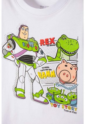 Camiseta Toy Story Manga Corta Blanco Para Niño 2T A 5T 3T