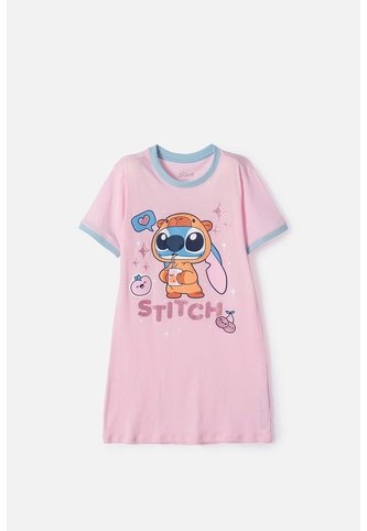 Pijama De Stitch Y Capybara Rosada Para Niña 10 Disney