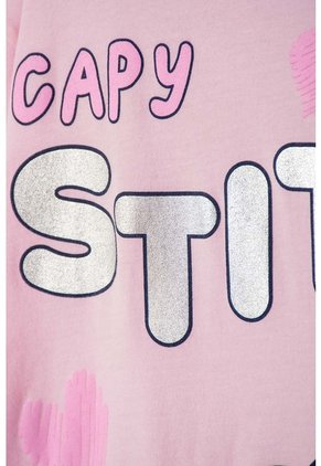 Camiseta De Stitch Y Capybara Manga Corta Rosada Para Niña 14
