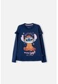 Camiseta De Stitch Y Capybara Manga Larga Azul Para Niña 10 de Disney