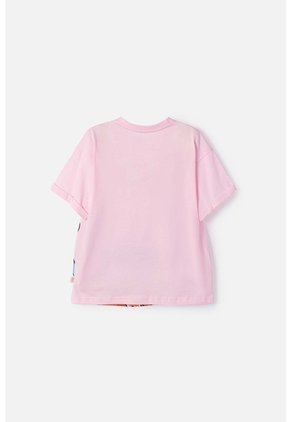 Camiseta De Stitch Y Capybara Manga Corta Rosada Para Niña 14