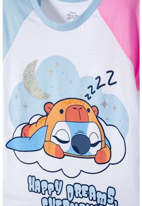 Pijama De Stitch Y Capybara Multicolor Para Niña 12