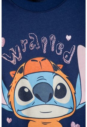 Camiseta De Stitch Y Capybara Manga Larga Azul Para Niña 10