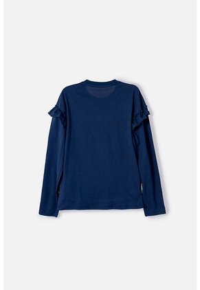 Camiseta De Stitch Y Capybara Manga Larga Azul Para Niña 10
