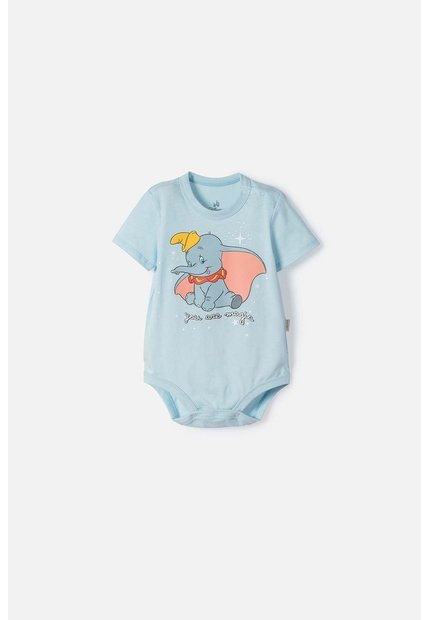 Body De Dumbo Manga Corta Azul Para Bebé Niña 6-9