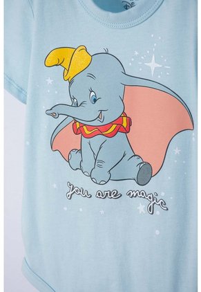 Body De Dumbo Manga Corta Azul Para Bebé Niña 6-9