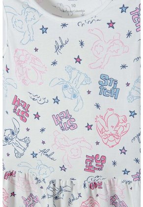 Vestido De Stitch Marfil Manga Sisa Con Bolero Para Niña 8