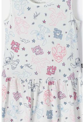 Vestido De Stitch Marfil Manga Sisa Con Bolero Para Niña 8