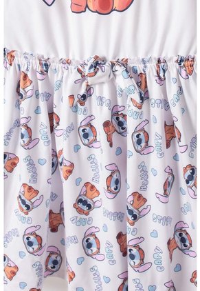 Vestido De Stitch Y Capybara Manga Corta Multicolor Para Niña 10