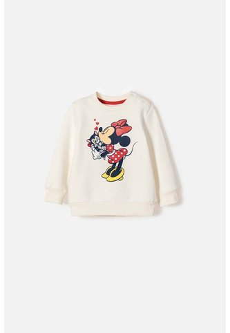 Buzo De Minnie Mouse Cerrado Marfil Para Bebé Niña 9-12 Disney