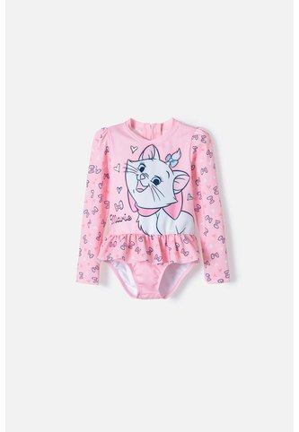 Vestido De Baño De La Gata Marie Rosado Manga Larga Para Niña 2t A 5t 5T Disney