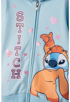 Buzo De Stitch Y Capybara Con Cierre Azul Para Niña 2T A 6T 2T