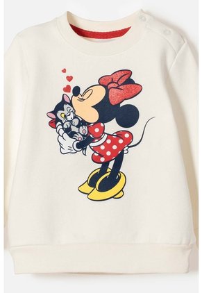 Buzo De Minnie Mouse Cerrado Marfil Para Bebé Niña 9-12