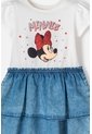 Vestido De Minnie Mouse Marfil Y Azul De Falda Con Boleros Para Niña 2T A 5T 4T de Disney